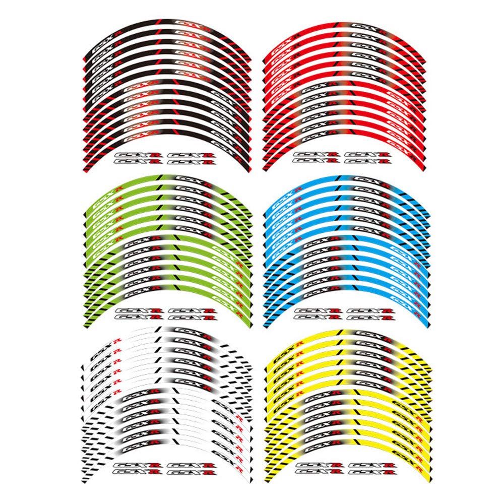 12 X Thick Edge Outer Rim Sticker Stripe Wheel Decals Fit All Suzuki Gsxr 250 400 600 1000 750 Gsxr1000R Gsxr1000 Gsxr600 750