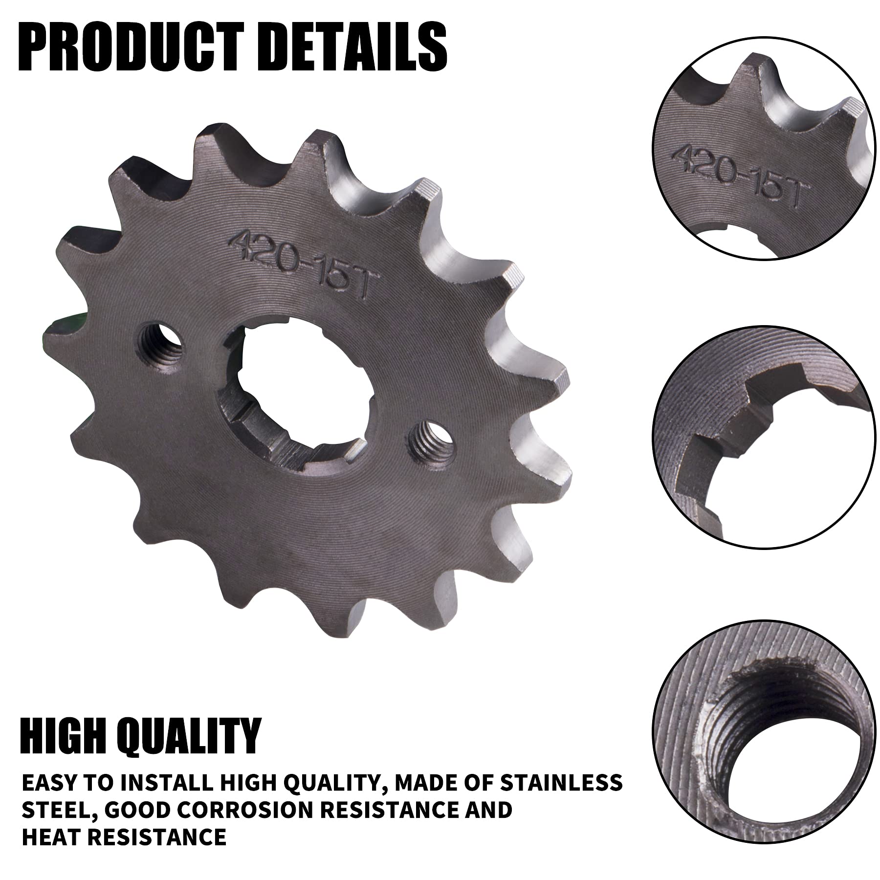 Mrelc Motorcycle 420-15T Front Sprocket 20Mm Compatible With 50Cc 70Cc 90Cc 110Cc 125Cc Dirt Pit Bike Mini Bike Atv 4 Wheeler Mo