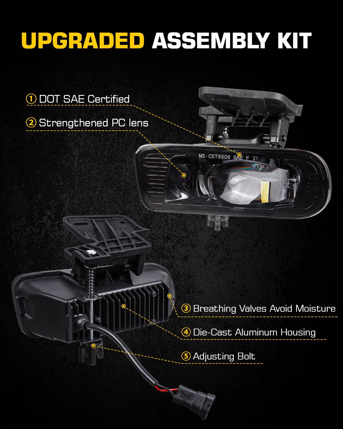 4X4Flstc Led Fog Lights Replacement Fog Lamps Driving Lights Compatible With Chevy Silverado 1999-2002, Suburban 2000-2006, Taho