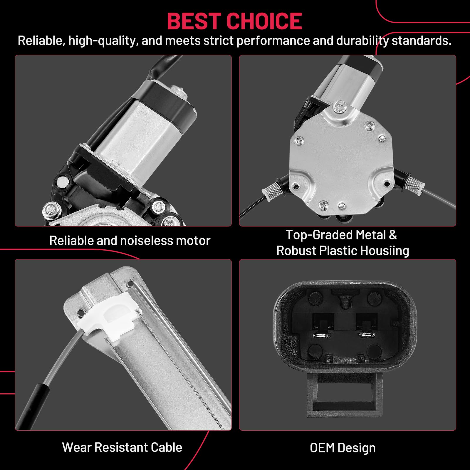 BDFHYK 748-511 Power Window Regulator with Motor Rear Right for Chevy Impala Limited 2006 2007 2008 2009 2010 2011 2012 2013 201