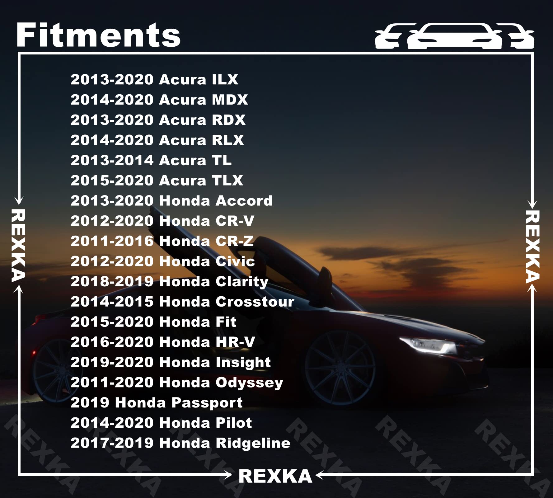 Rexka 20Pcs Door Trim Panel Garnish Retainer Clip 91560-Tg1-T01 For Honda Accord Civic Cr-V Fit Hr-V Odyssey Pilot Ridgeline