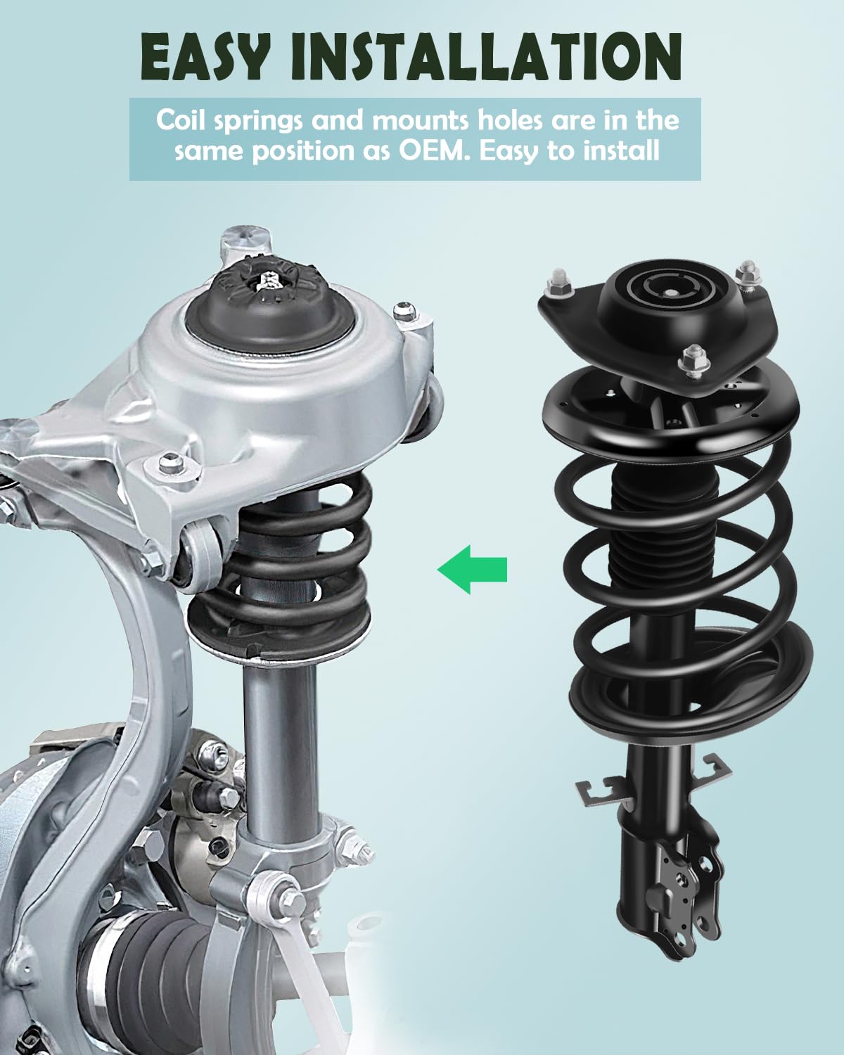 Scitoo Front Complete Struts Spring Assembly Rear Shocks Struts Fits 2004-2009 For Kia Spectra 2009 For Kia Spectra5 Quick Strut