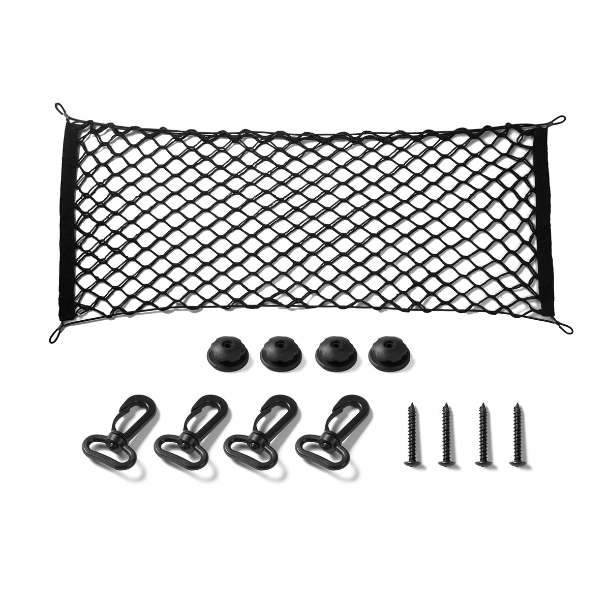 Amiss Heavy Duty Cargo Net Stretchable. Adjustable Elastic Trunk Storage Net With Hook For Suvs, Cars And Trucks, Car Interior A