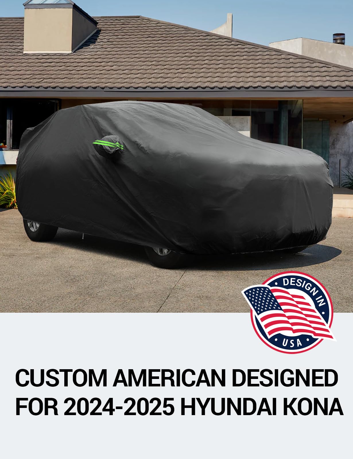 Proadsy 2025 Upgrade Car Cover Custom Fit For Hyundai Kona 2024 2025, Waterproof All Weather For Automobiles, Full Exterior Cove