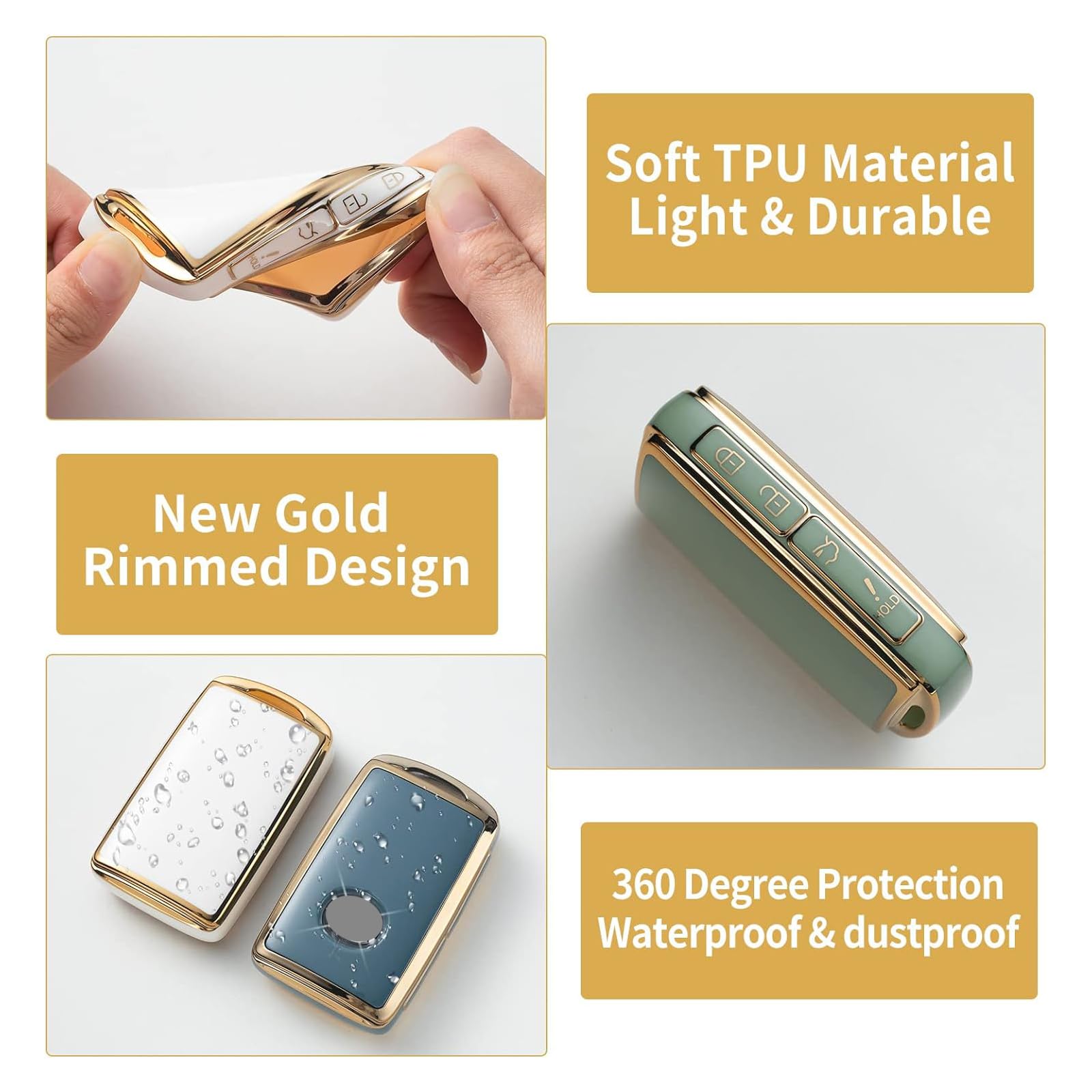 Gematay For Mazda Key Fob Cover With Keychain, Key Shell Cover Holder Compatible With 2019-2022 Mazda 3 Mazda 3 Hatchback 2020-2022 Mazda Cx-5, Cx-30, Cx-10 3 4 Button Smart Key Fob, Blue