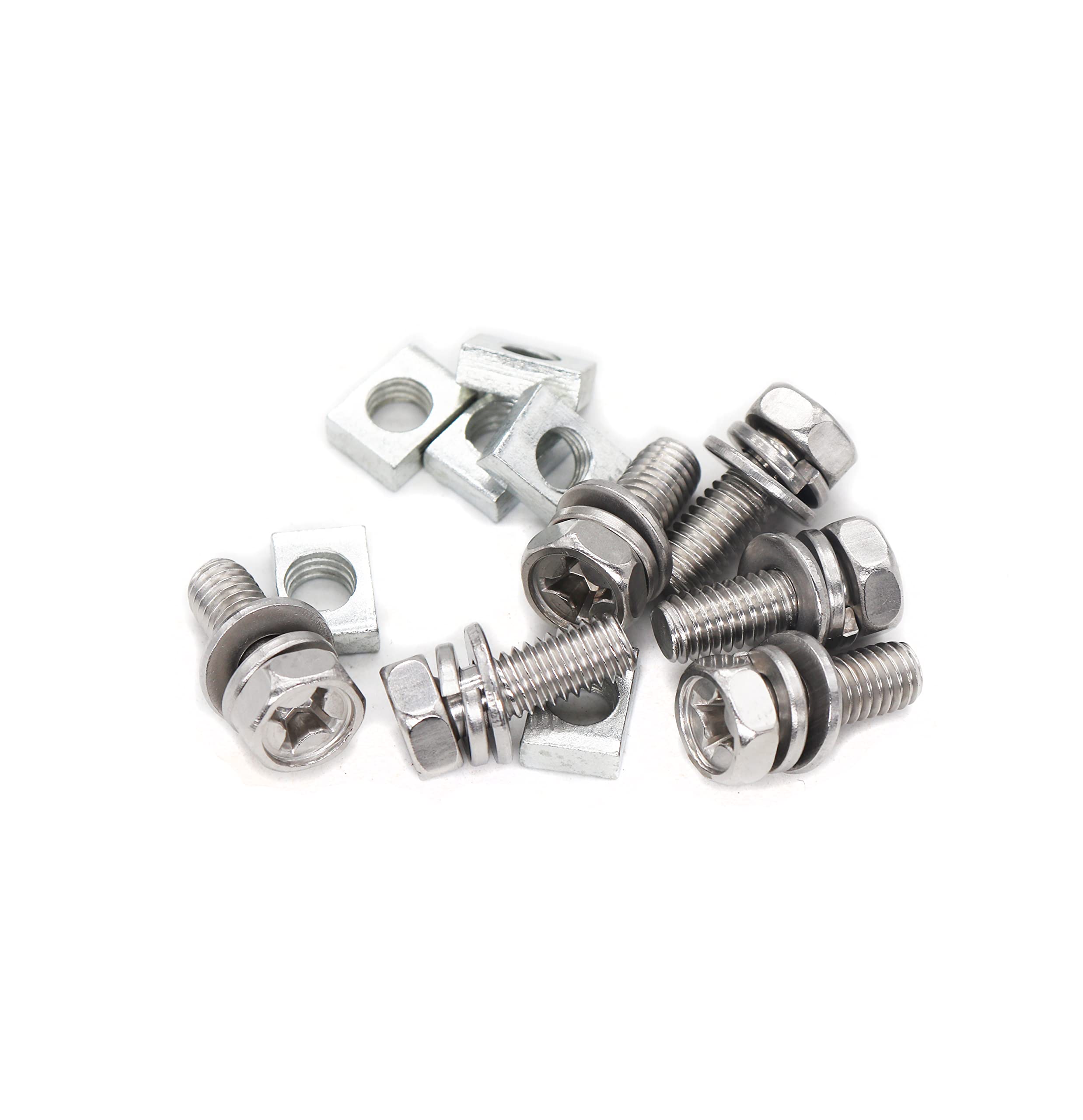 Binifimux Battery Bolts And Nuts, M6 X 18Mm Atv Battery Terminal Bolts, Stainless Steel M6 Bolts For Motorcycle, Boat, E-Bike, E