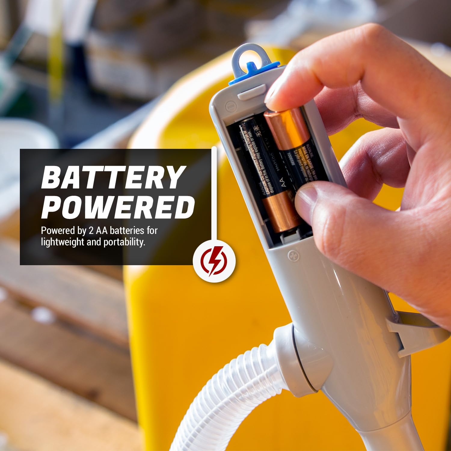 TERA PUMP Battery Powered Gas Transfer Pump With Auto-Stop System, AA Battery Powered Liquid Transfer Pmp (Batteries NOT Included)