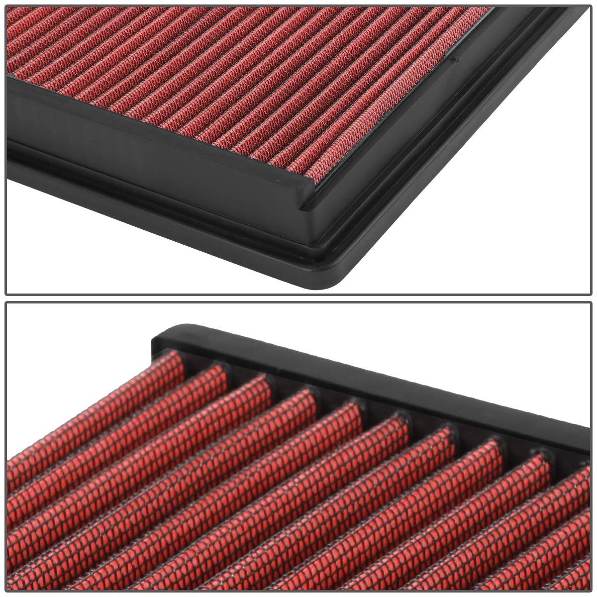 Dna Motoring Afpn-220-Rd Clean Air Washable Drop In Panel Air Filter Enhance Engine Performance [Compatible With 02-20 Dodge Ram