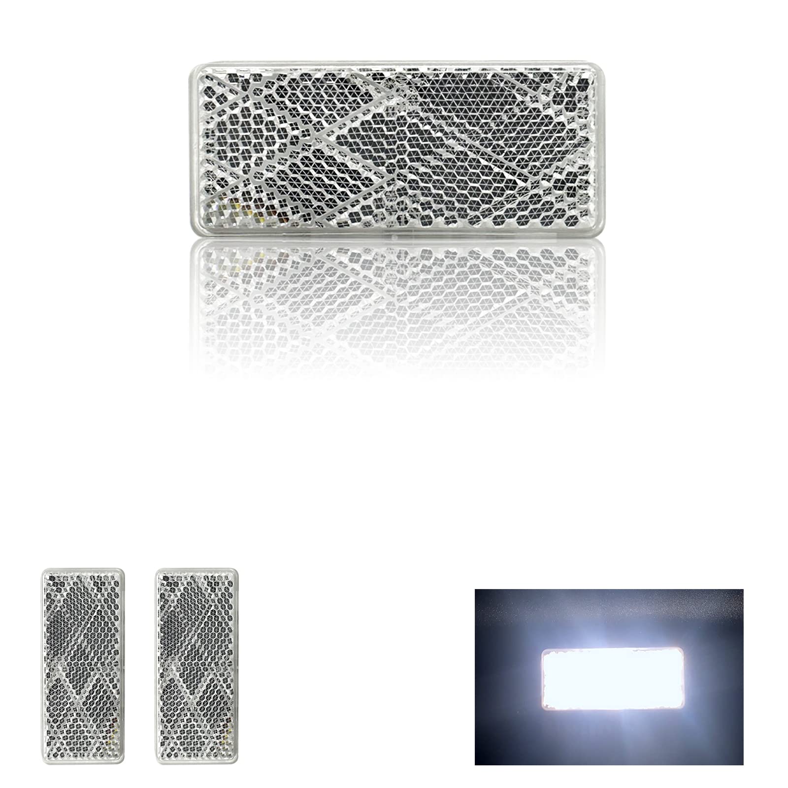 Reflector 70X30mm Self Adhesive Rectangle Safety Waterproof Stick on for Driveway Mailbox Trailer