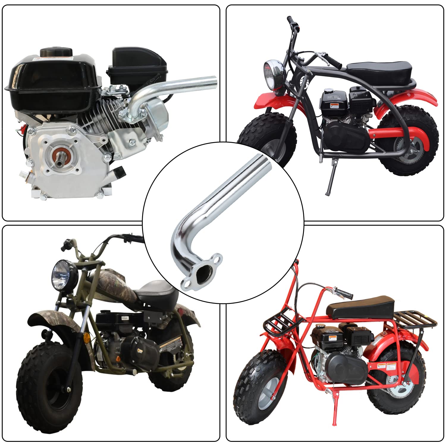 Yoxufa Exhaust Header Pipe Replacement For Predator 212 224Cc 196Cc 6.5Hp Engine Coleman Ct200U Ct200U-Ex Bt200X Kt196 Baja Warr