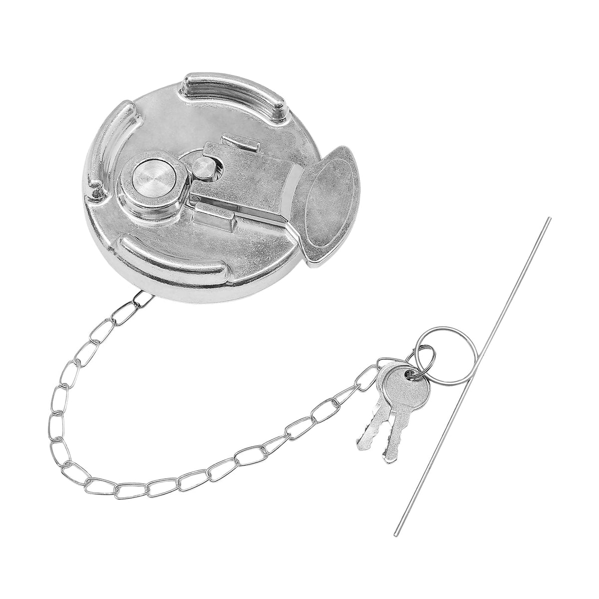 Locking Fuel Cap, Compatible with 1972-2017 Peterbilt 330 to 587 Semi Trucks, 4In Lever Style Aluminum Diesel Fuel Tank Cap Lock