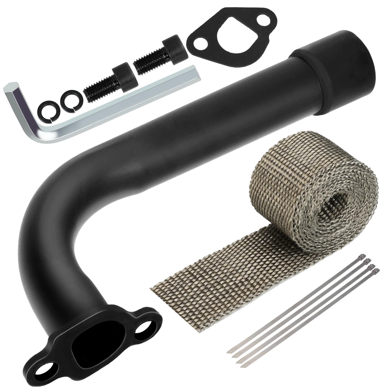 Yoxufa Upgrade 212 Exhaust Header Pipe Compatible With Predator 196Cc 224Cc 6.5Hp Engine Coleman Ct200U Ct200U-Ex Bt200X Kt196 B