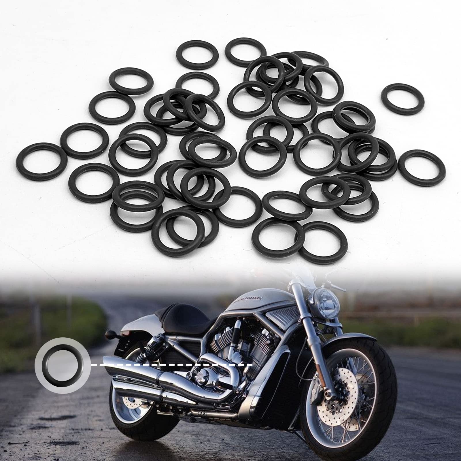50Pcs Oil Drain Plug O-Ring, Nitrile Rubber O Ring Gasket Ring, Motorcycle Drain Plug O-Rings, Compatible with Harley Davidson O