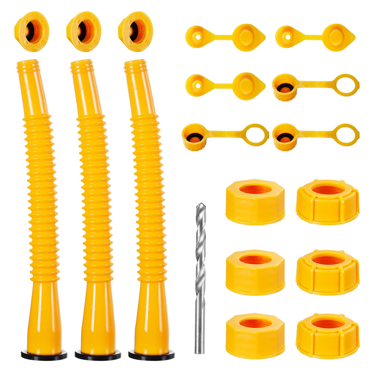 Gas Can Spout Replacement. Gas Can Nozzle 3 Kit. Total Length Of Spout Is 10.2 Inches. More Convenient To Use. High Compatibilit