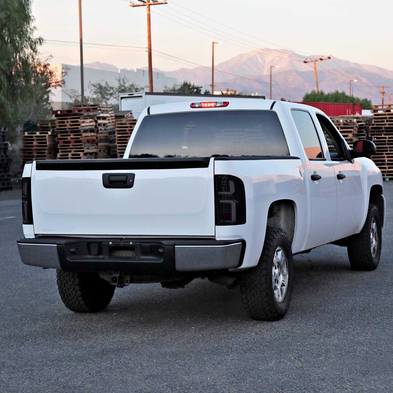 Spec-D Tuning Glossy Black Housing Smoke Lens Led Tail Lights With Red Led Bars Compatible With 2007-2013 Chevy Silverado 1500/2