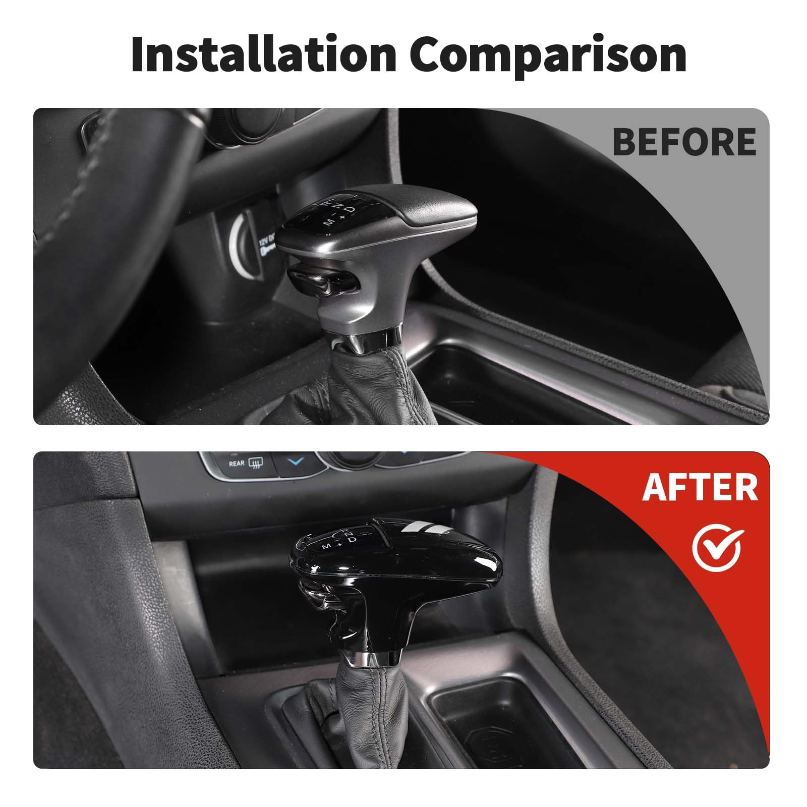 JWWY Gear Shift Shifter Knobs Gear Selector Gear Lever Gearstick Knob Cover Trim for 2015-2024+ Dodge Challenger Charger 2018-20