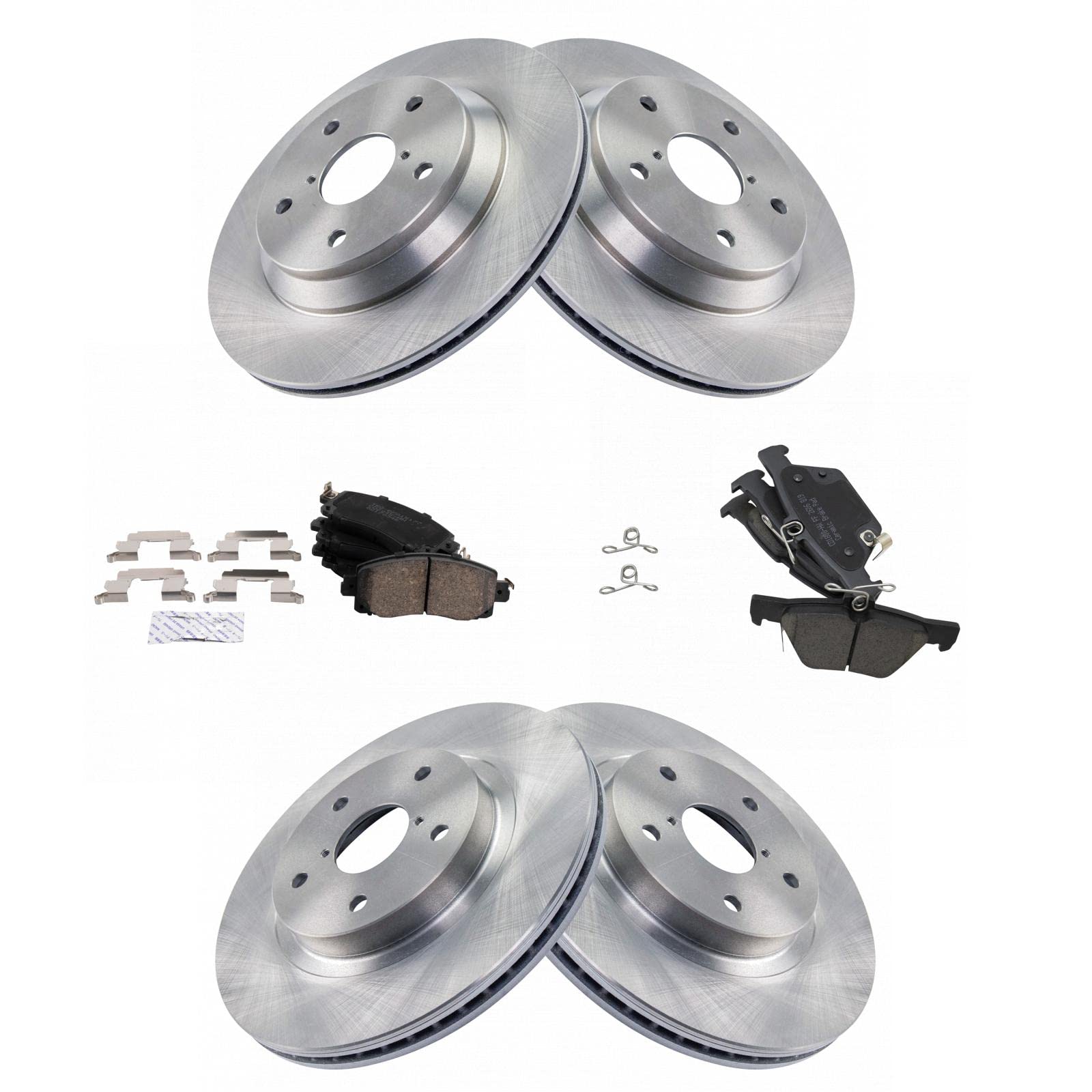 Trq Front And Rear Brake Pad & Rotor Kit Brake Pads Brake Rotor Ceramic Compatible With 2019-2022 Subaru Forester