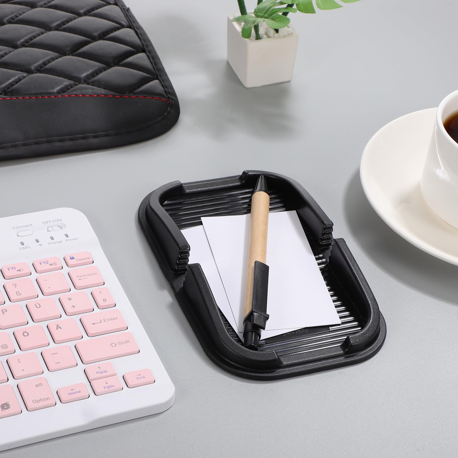 Favomoto Car Dashboard Non Slip Mat - Slide Sticky Extra- Thick Dash Pad Non- Slip Mounting Pad Compatible For Cellphone Mp3 Mp4 Keys (Black)