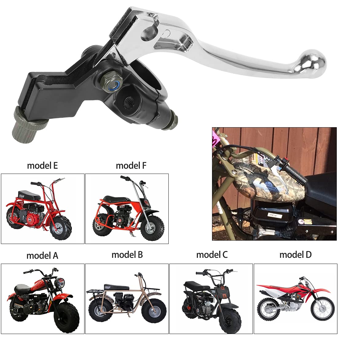 Fvrito Left Brake Handle Clutch Lever Perch For 98Cc 196Cc 6.5Hp 5.5Hp Coleman Ct200U Bt200X Trail 200 Cc100X Ct100U Baja Motovox Mini Bike Motorsports Ssr125 Crf Xr 70 80 Xr200 Pit Dirt Bike