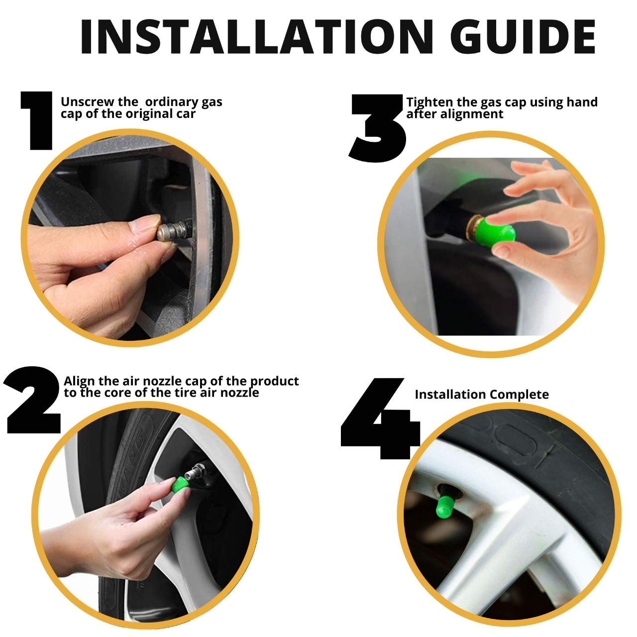 Performore 30 pcs Tire Valve Caps Heavy-Duty Stem Covers with O-Rubber Rings, Universal Car Wheel Tire Caps Dust Cover for Cars,