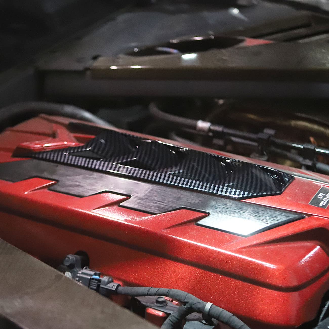 Engine Shroud Cover Panel Trims For Chevrolet Corvette C8 2020-2023 Accessories (Carbon Fiber)