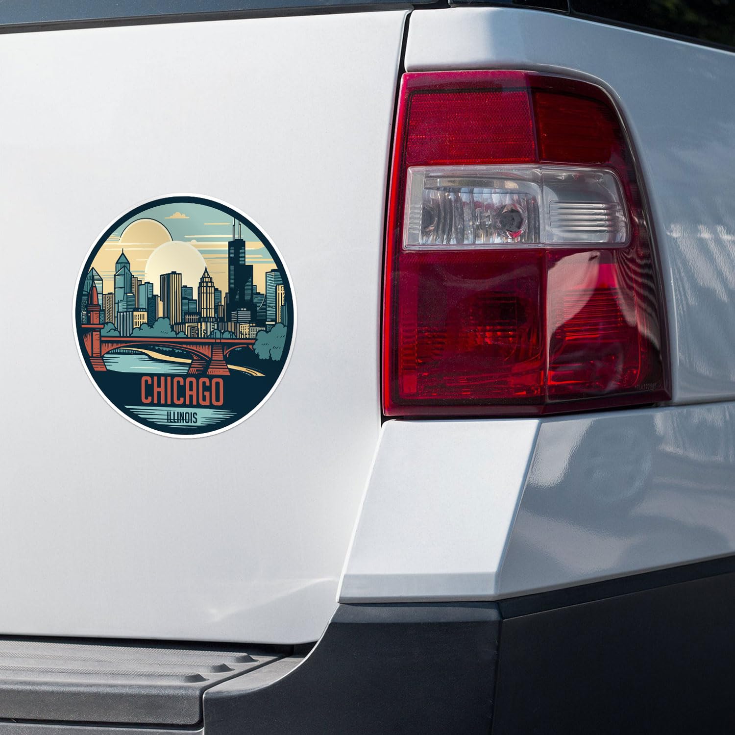 Chicago City Sticker - Waterproof Vinyl Decal for Car Bumper, Laptop, Water Bottle, Wall, and Window, Size - 3'' Longer Side