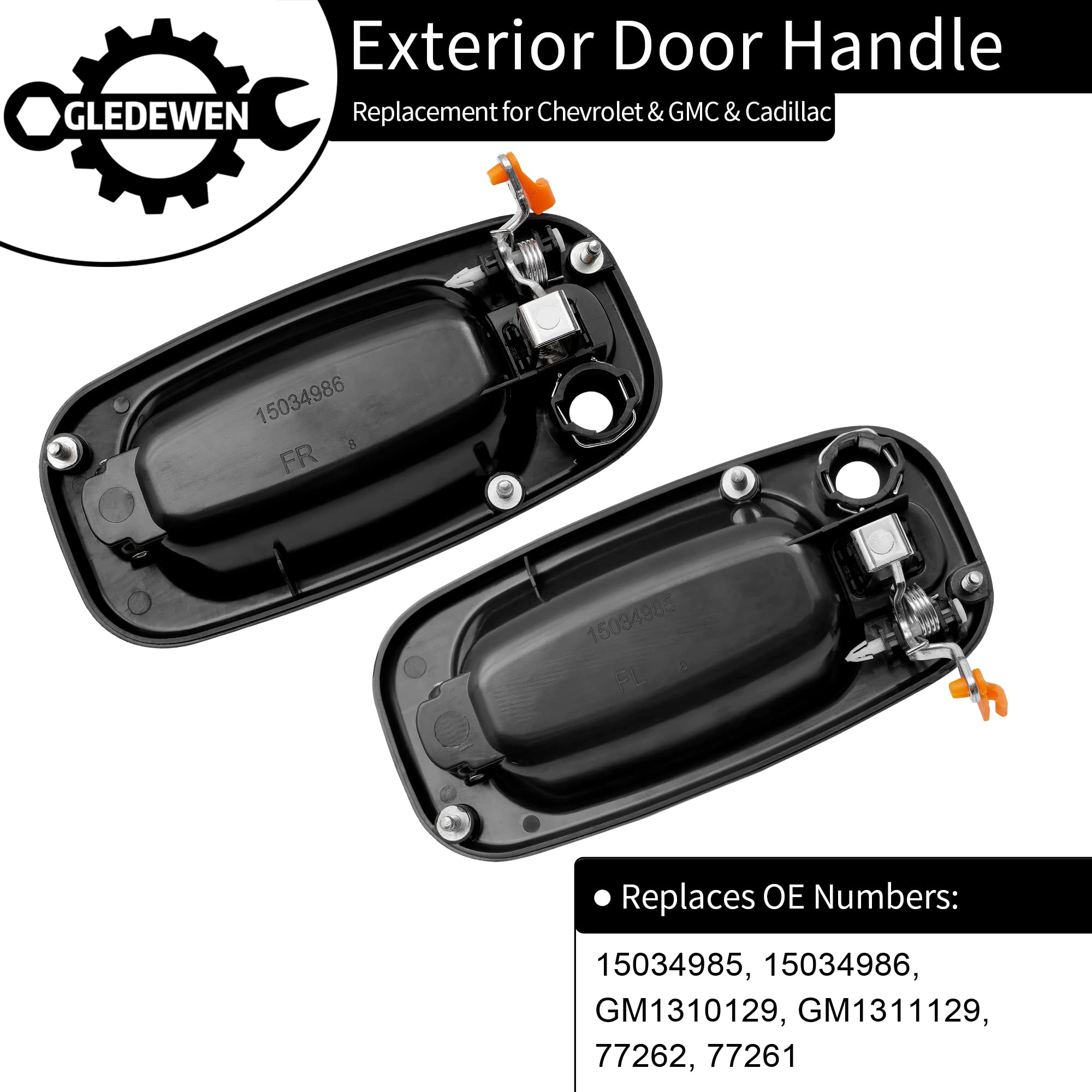 Exterior Door Handles, Compatible With 1999-2007 Chevy Silverado Suburban Tahoe Avalanche, Gmc Sierra Yukon, Escalade, Chrome Le