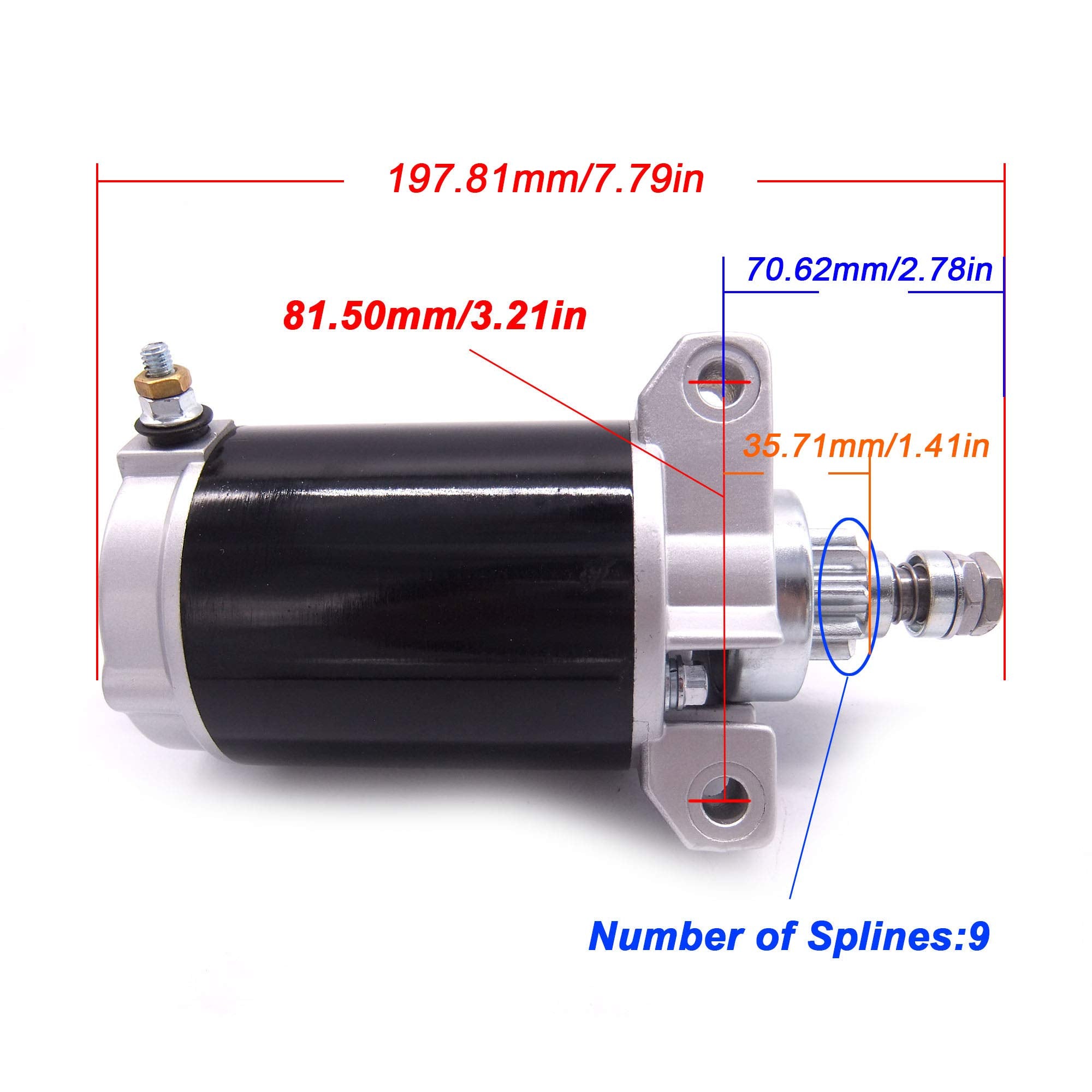 Outboard Engine 65W-81800-00 01 02 03 Starter Motor For Yamaha 20Hp 25Hp 30Hp 40Hp / For 50-830308-1 830308T 859169T 888151T 893
