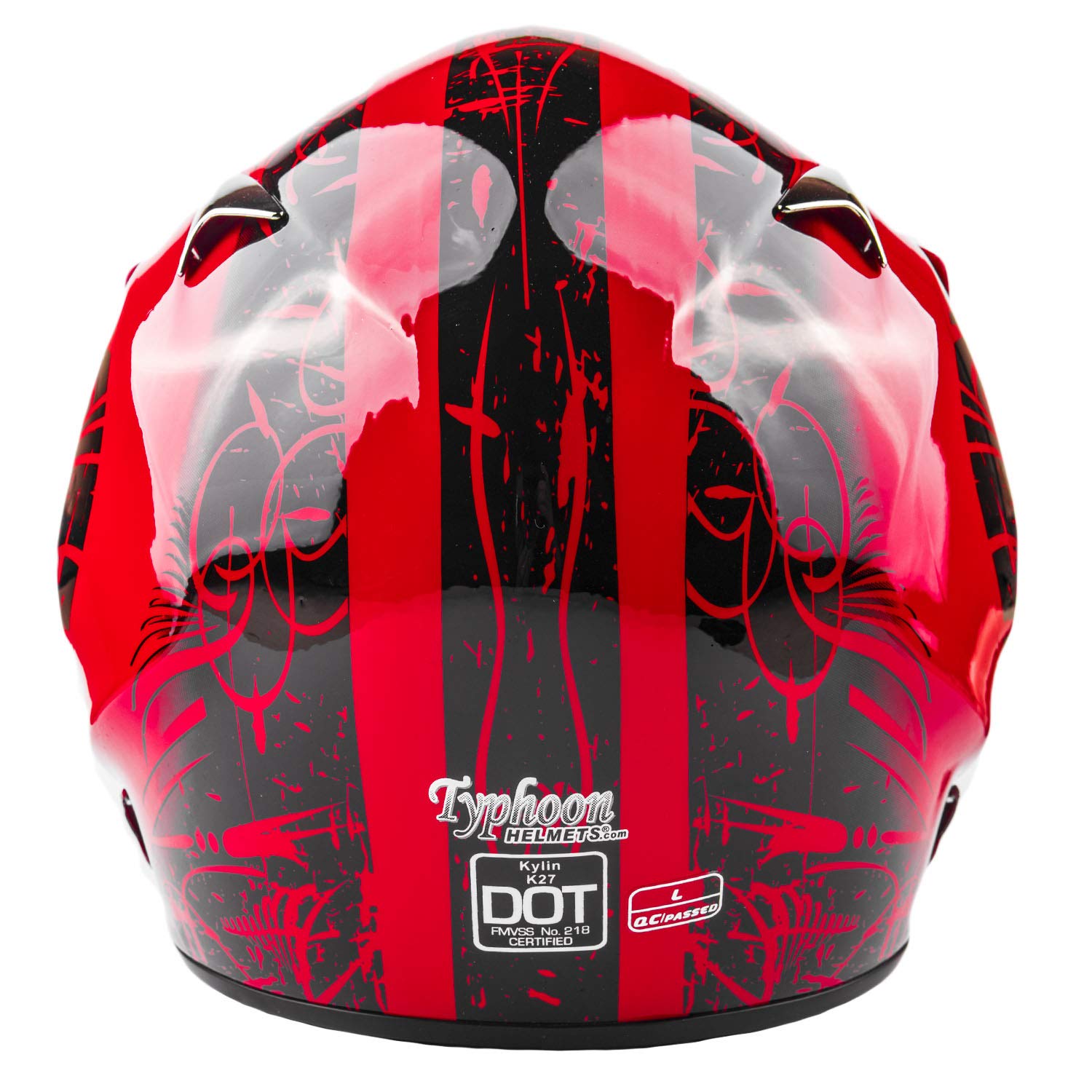 Typhoon Adult Atv Mx Helmet Goggles Gloves Gear Combo Black Red ( Small )