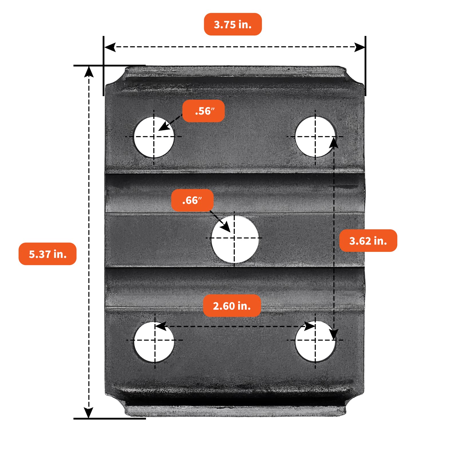 Sparkwhiz Trailer U Bolt Kit 7 Inch For 5,200-7,000 Lb Trailer Axle, 3' Round Axle, 1/2” Diameter, 2' Thread Pitch, 2 Pack