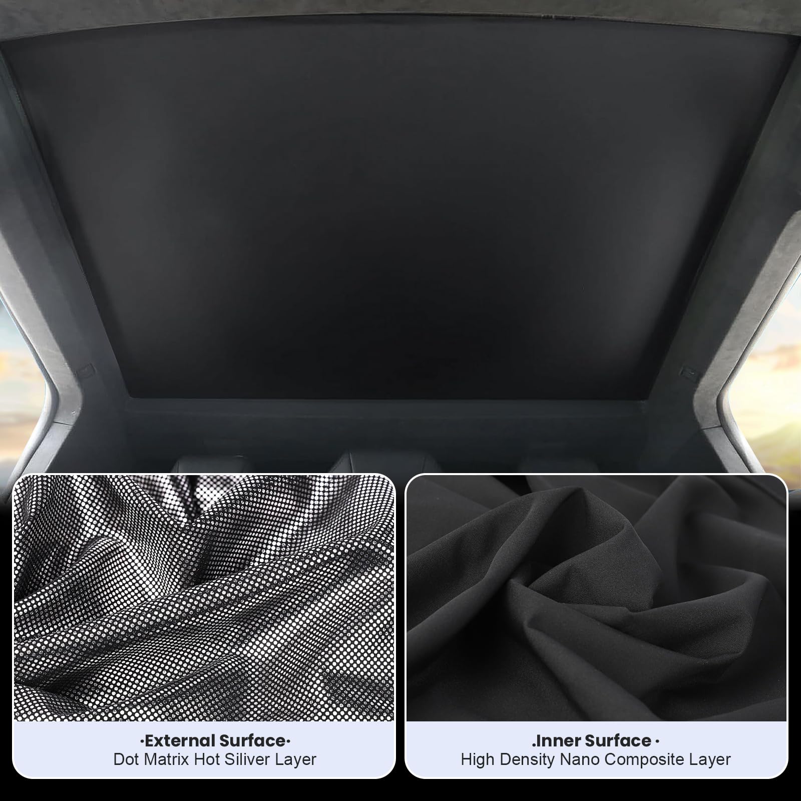 2025 Upgraded Cybertruck Roof Sunshade Heat-Insulating, Uv-Protective, Nano-Reflective Interior Accessories For Tesla Cybertruck