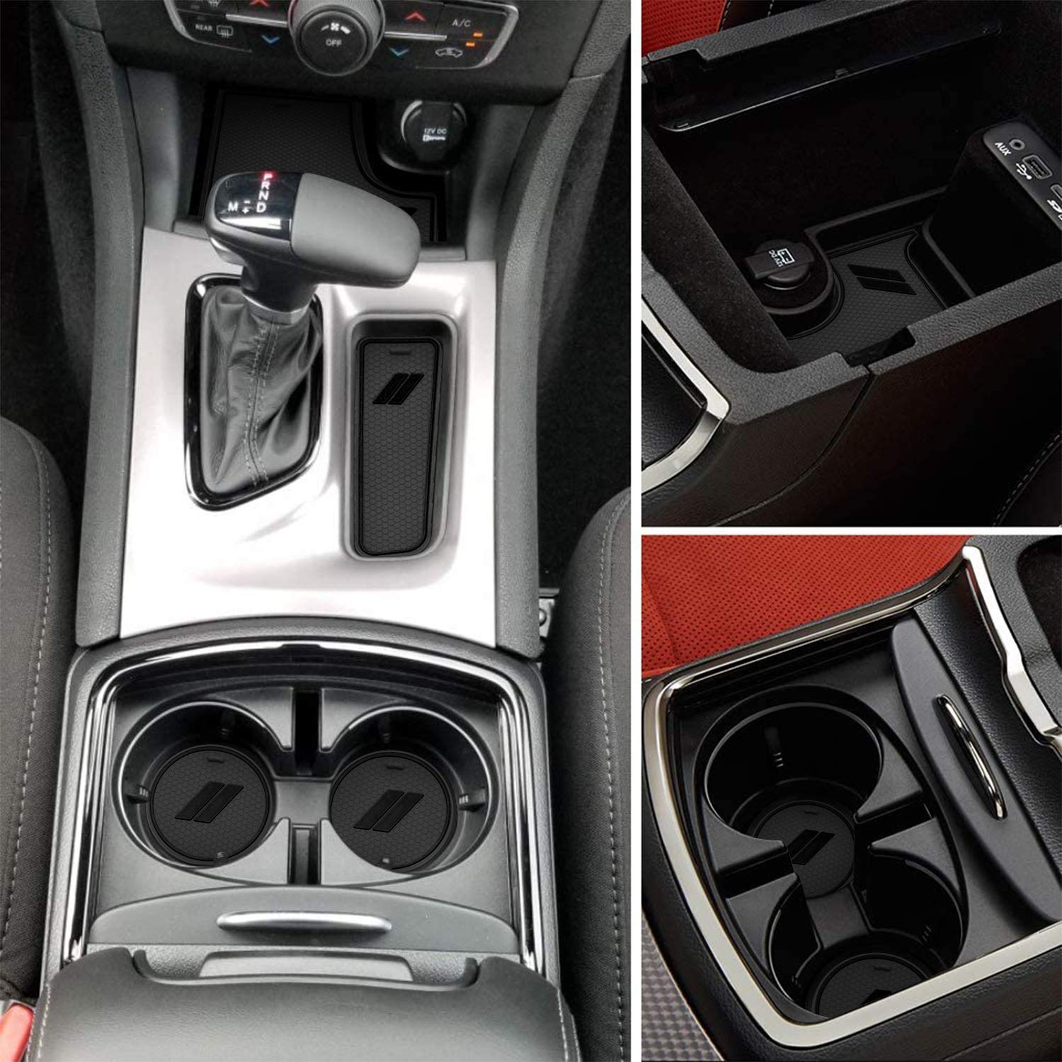 Remoch Fits Dodge Charger Accessories 2015-2023, Cup Holder Insert Center Console Shifter Liner Trim Interior Door Pocket Mats (