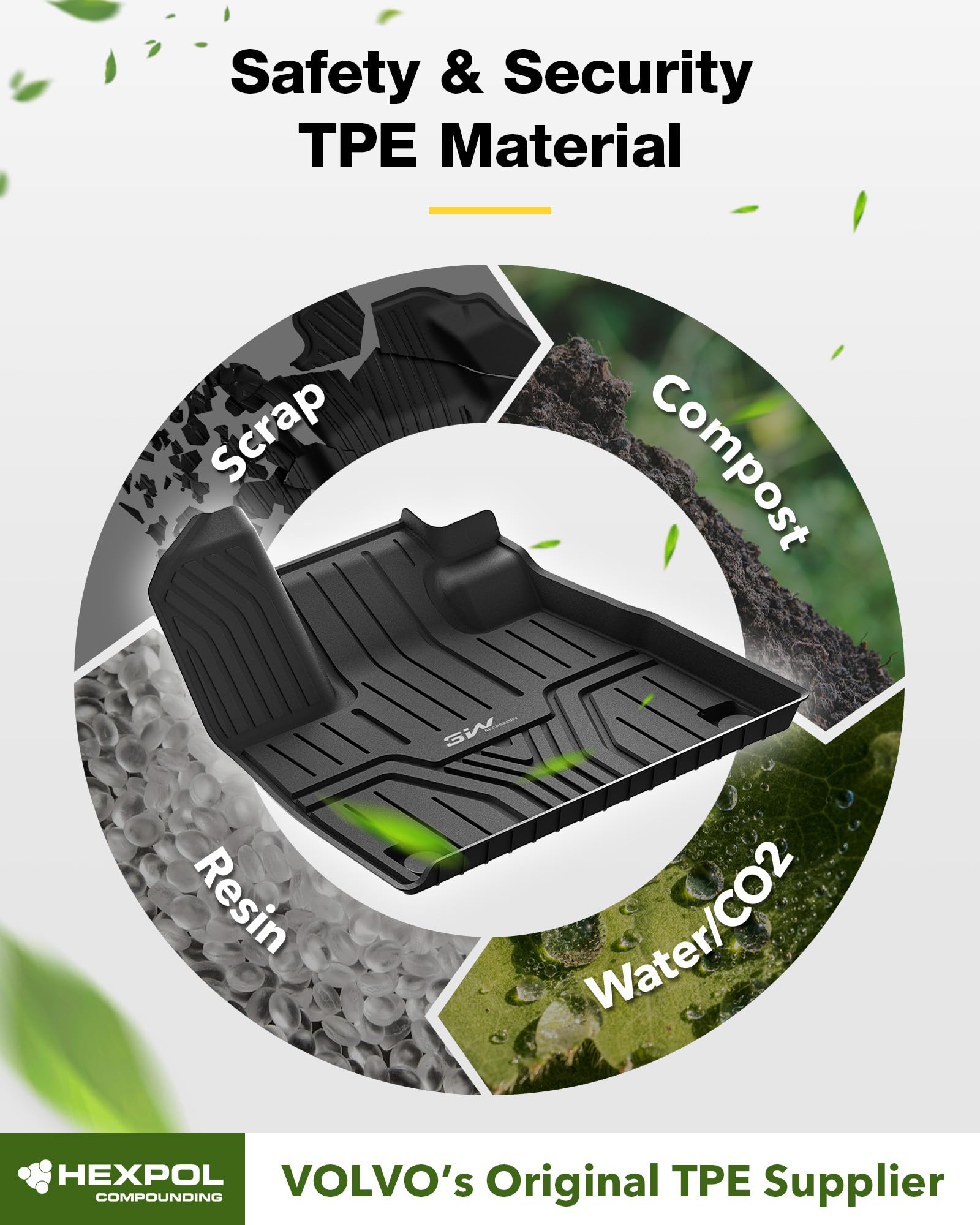 3W Floor Mats And Cargo Liner Fit For Honda Pilot 2023 2024 2025, Custom Fit All Weather Honda Pilot Accessories Odorless Anti-S