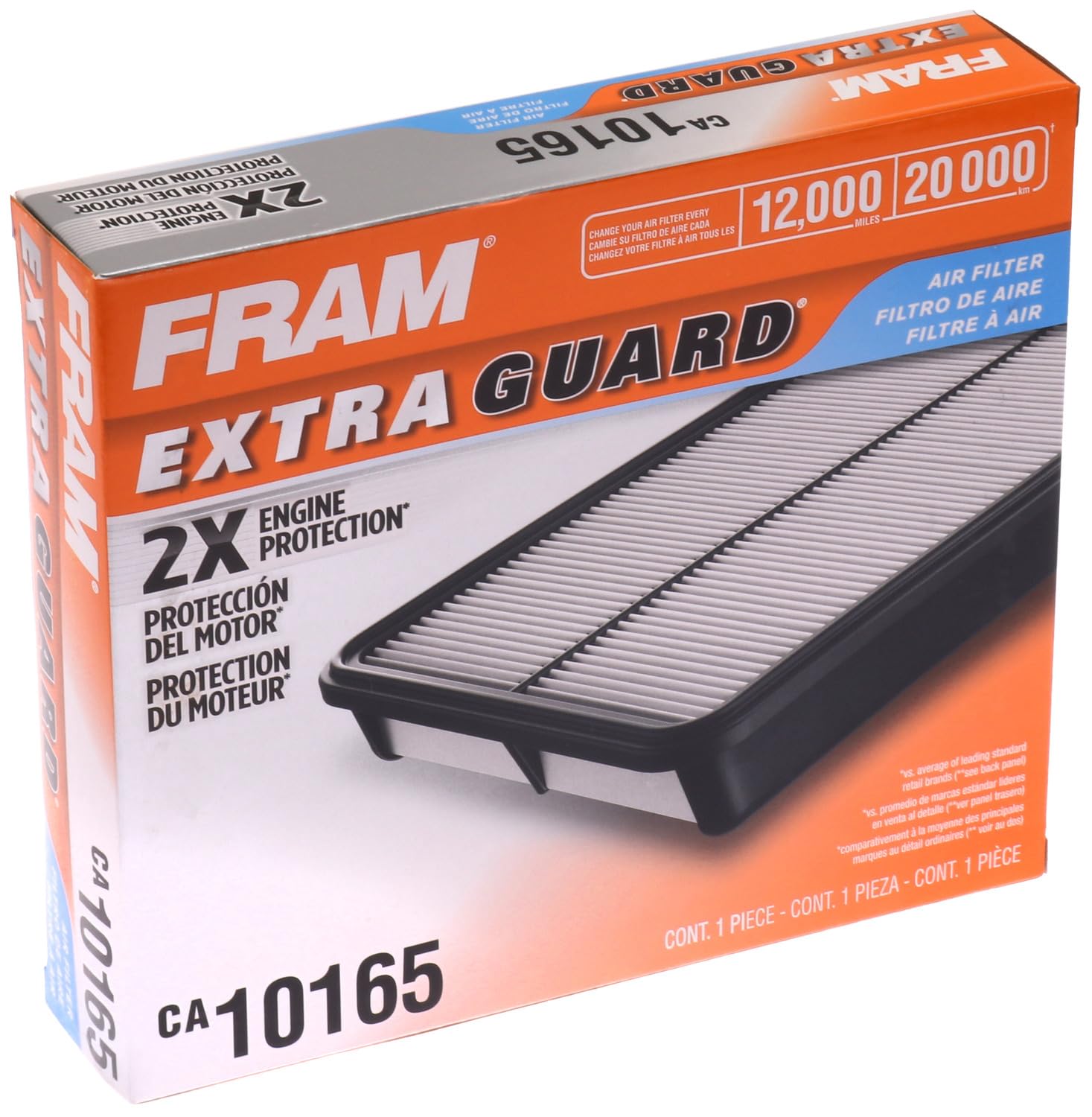 Fram Extra Guard Ca10165 Replacement Engine Air Filter For 2006-2011 Honda Civic (1.8L) Model, Provides Up To 12 Months Or 12,00