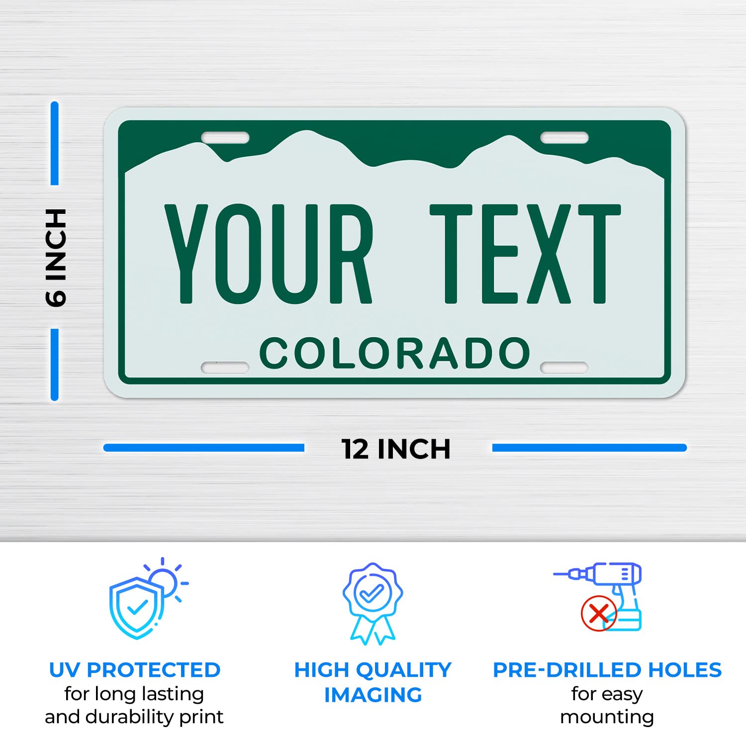Sigo Signs Custom Colorado License Plate - Personalized 6x12" Rust-Free Aluminum, Fade Resistant, Made in USA