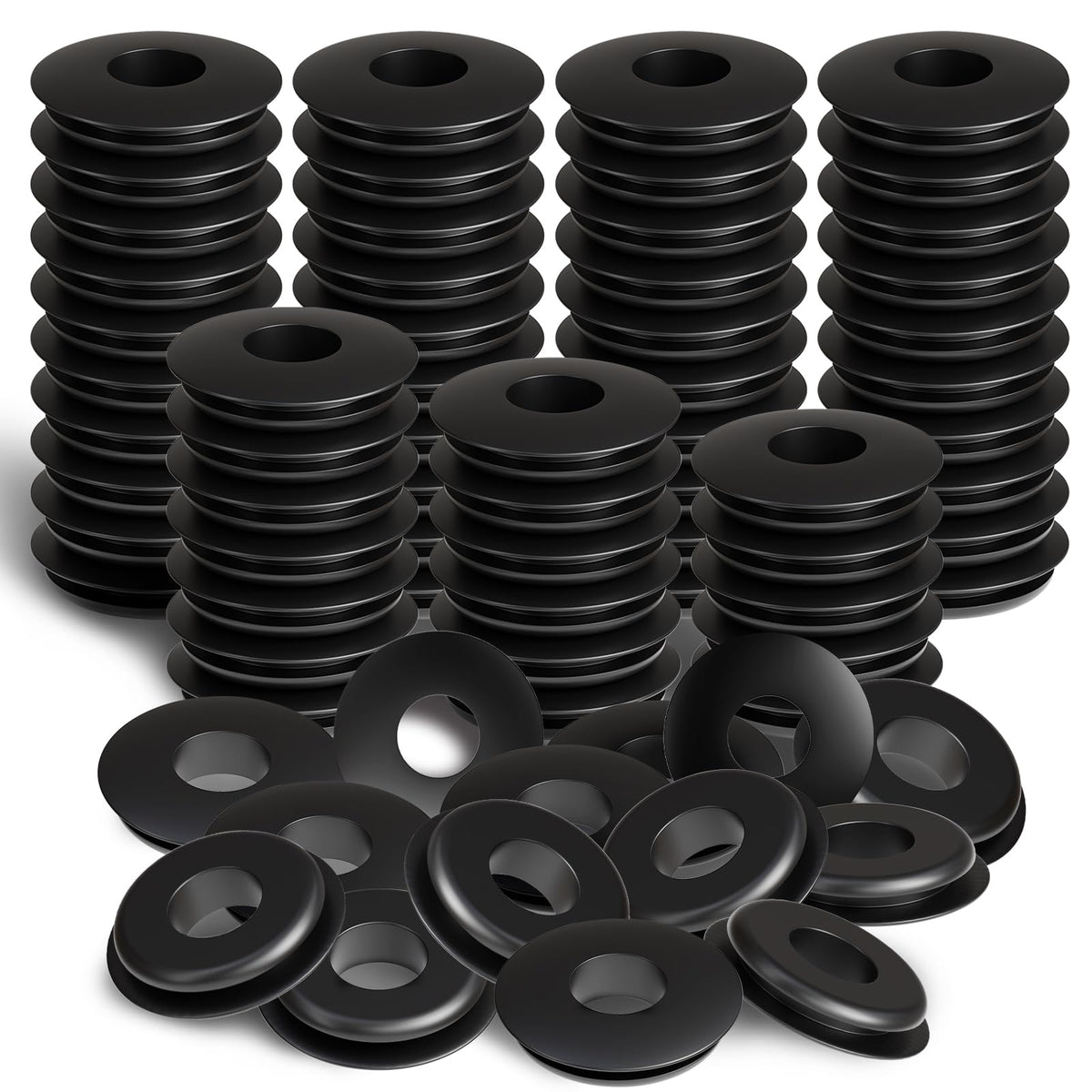 Boeray 100Pcs Glad Hand Seals Black Truck Rubber Gladhand Gaskets Elastic Grommets Round Washers For Semi Trailers Tractors Brake Air Hose Parts Number 10028 Truck Accessories