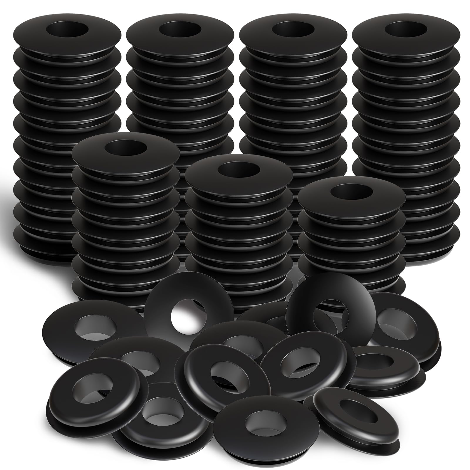 boeray 100pcs Glad Hand Seals Black Truck Rubber Gladhand Gaskets Elastic Grommets Round Washers for Semi Trailers Tractors Brak