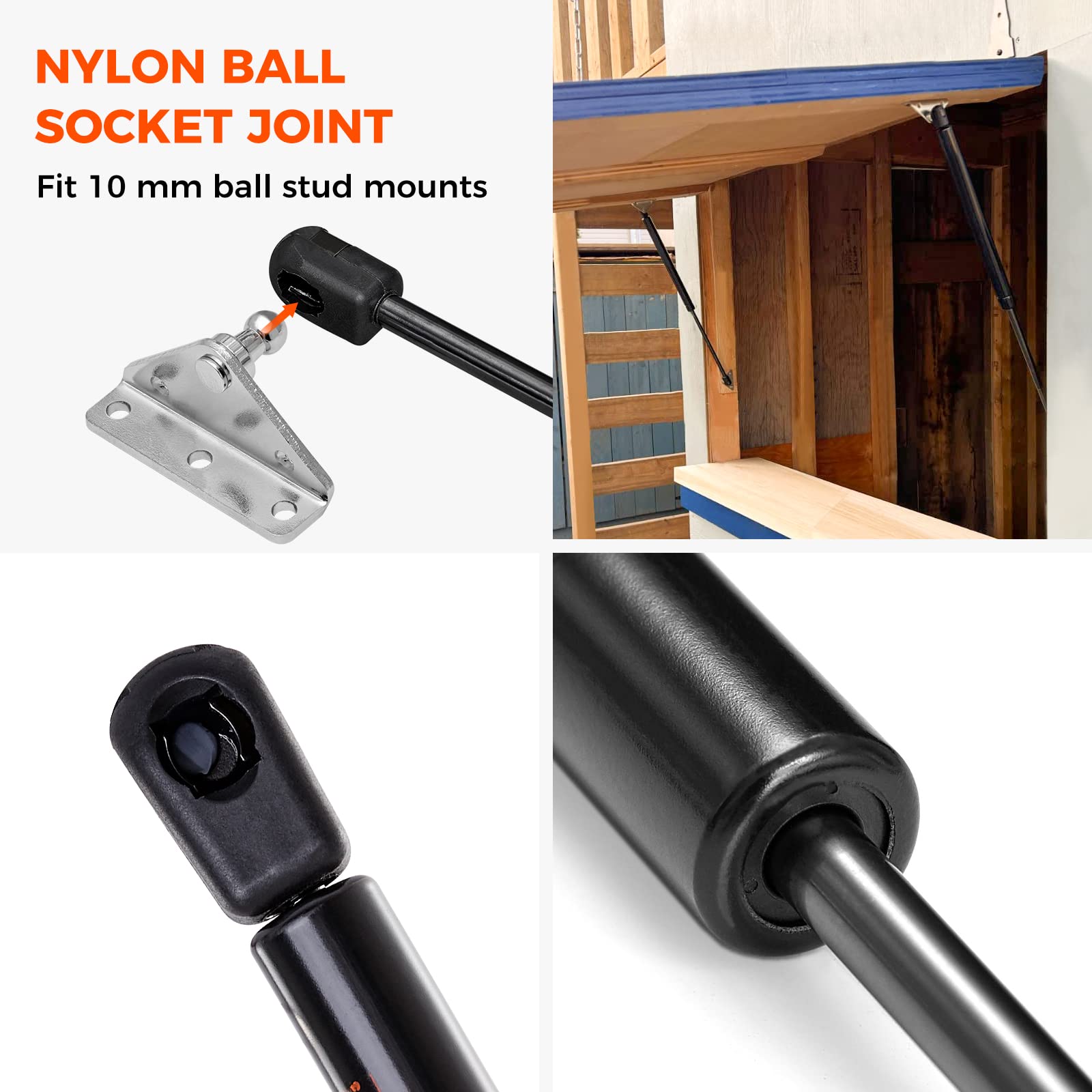 15 Inch Gas Spring 45 Lbs 200 N Gas Strut, 15'' Gas Prop Spring Shock Lift For Storage Box Lid Snugtop Leer Topper Cover Tool Bo