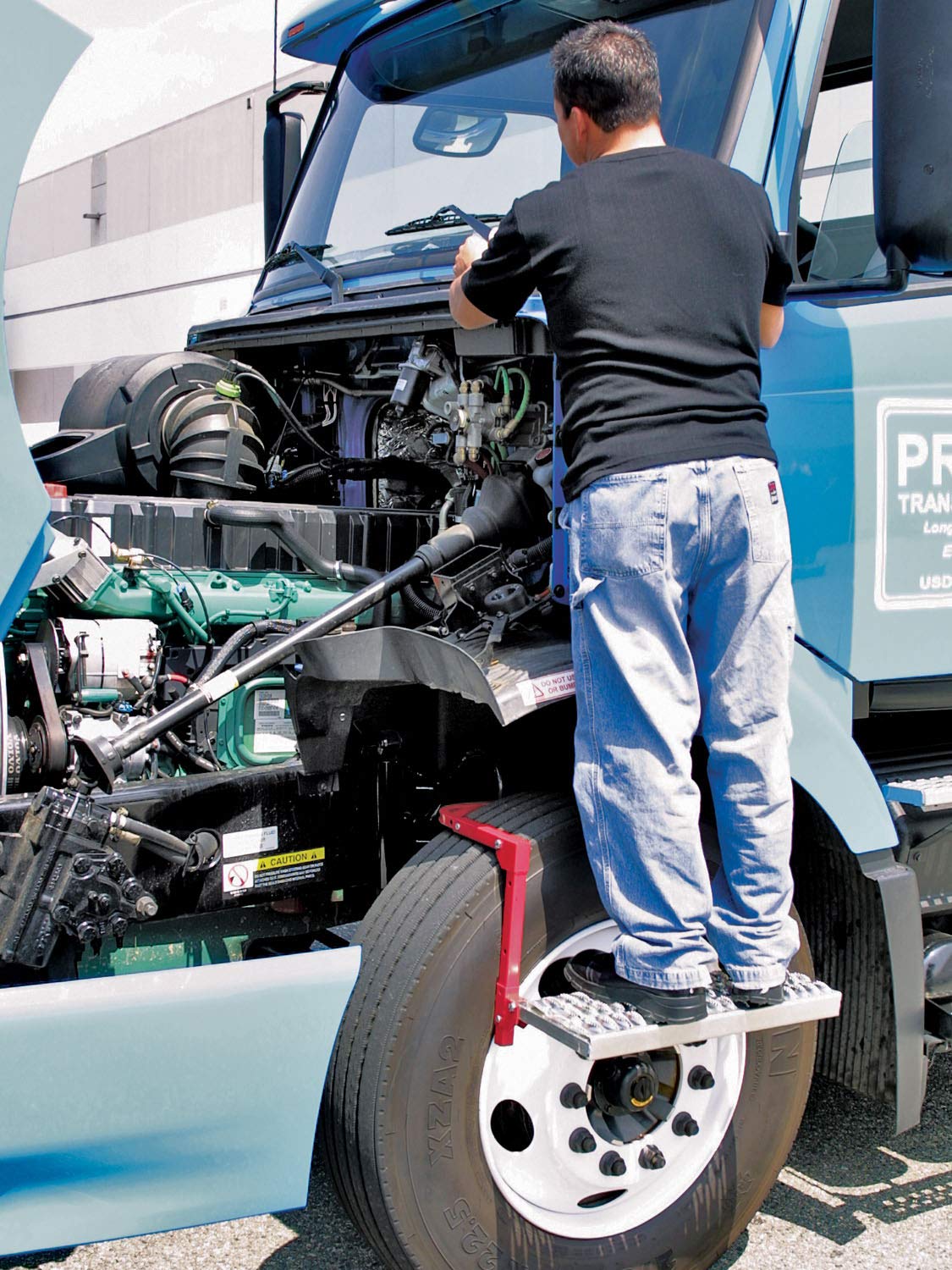 Powerbuilt Heavy Duty Tire Step For Truck, Suv, Non-Slip Steel Surface, Adjustable To Fit Tire, Fold Flat For Storage - 647596 L