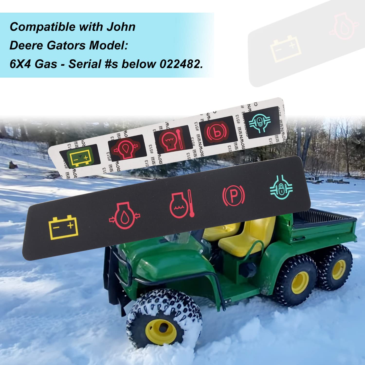 Kitchenkipper 2 Pack M117670 Dash Panel Decal/Instrument Panel Indicator Label For Johnd-Eere Utility Vehicle 4X2, 6X4 Serial Be