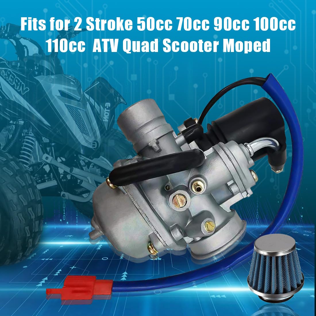 Oripo Carburetor W/Air Filter Eton Viper 50Cc 90Cc 100Cc 2-Stroke Rxl50 Rxl90 (Fits: Viper 90 Rxl90)
