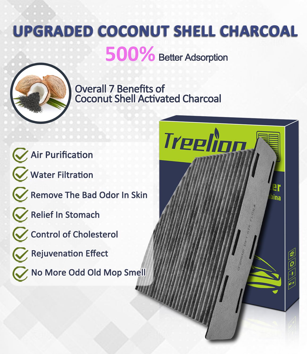 Treeligo Cuk2939 Cabin Air Filter, Replacement For Vw Tiguan 2009-2017 Jetta 2005-2018 Beetle 2012-2019 Golf 2010-2014, Bora 200