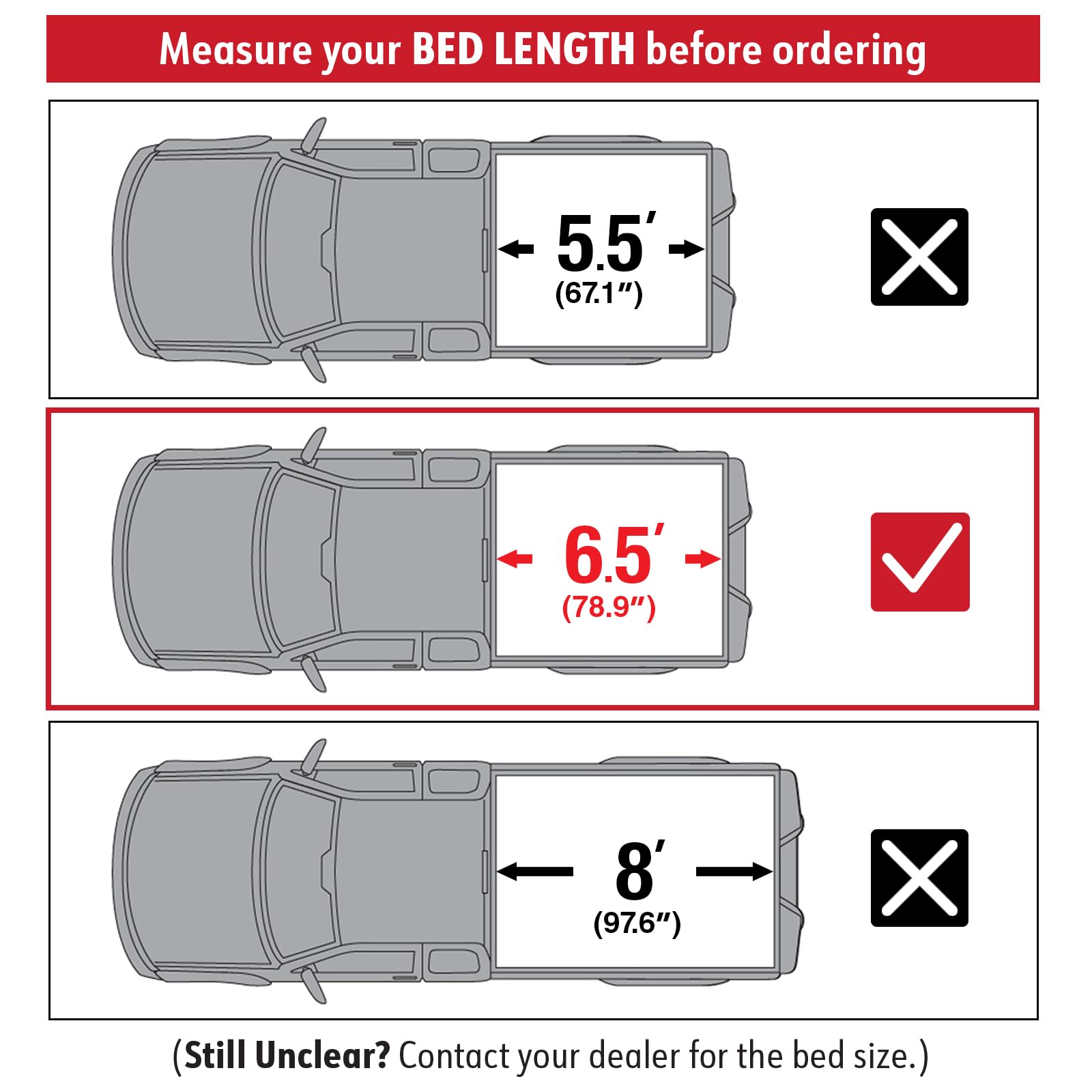 Maxmate Soft Quad-Fold Truck Bed Tonneau Cover Compatible With 2015-2025 Ford F-150 | 6.5' (79'') Bed | Tcf484042