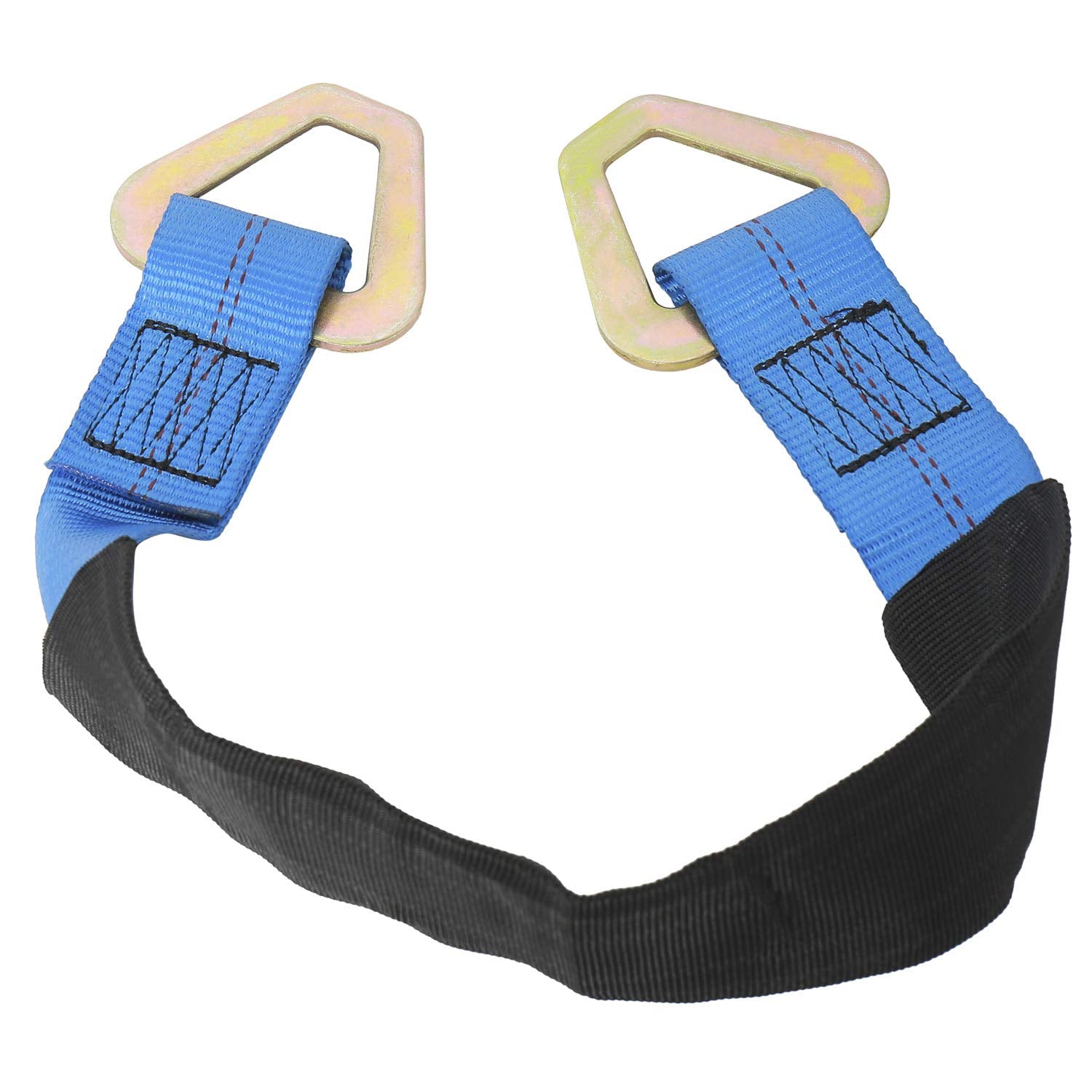 Novelbee 4 Pack Of 24 X 2'' Axle Strap With Protective Sleeve And D-Ring For Securing Car Transport (Blue)