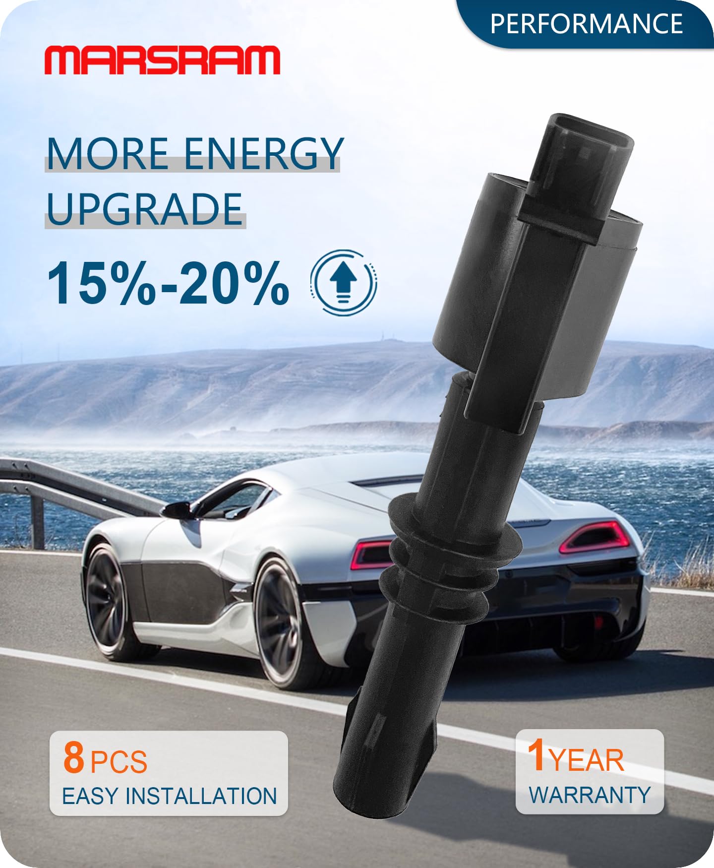 Marsram Ignition Coil Pack FD508 for 2004 2005 2006 2007 2008 Ford F150 Expedition Explorer F350 F250 F450 Super Duty Mustang 5.