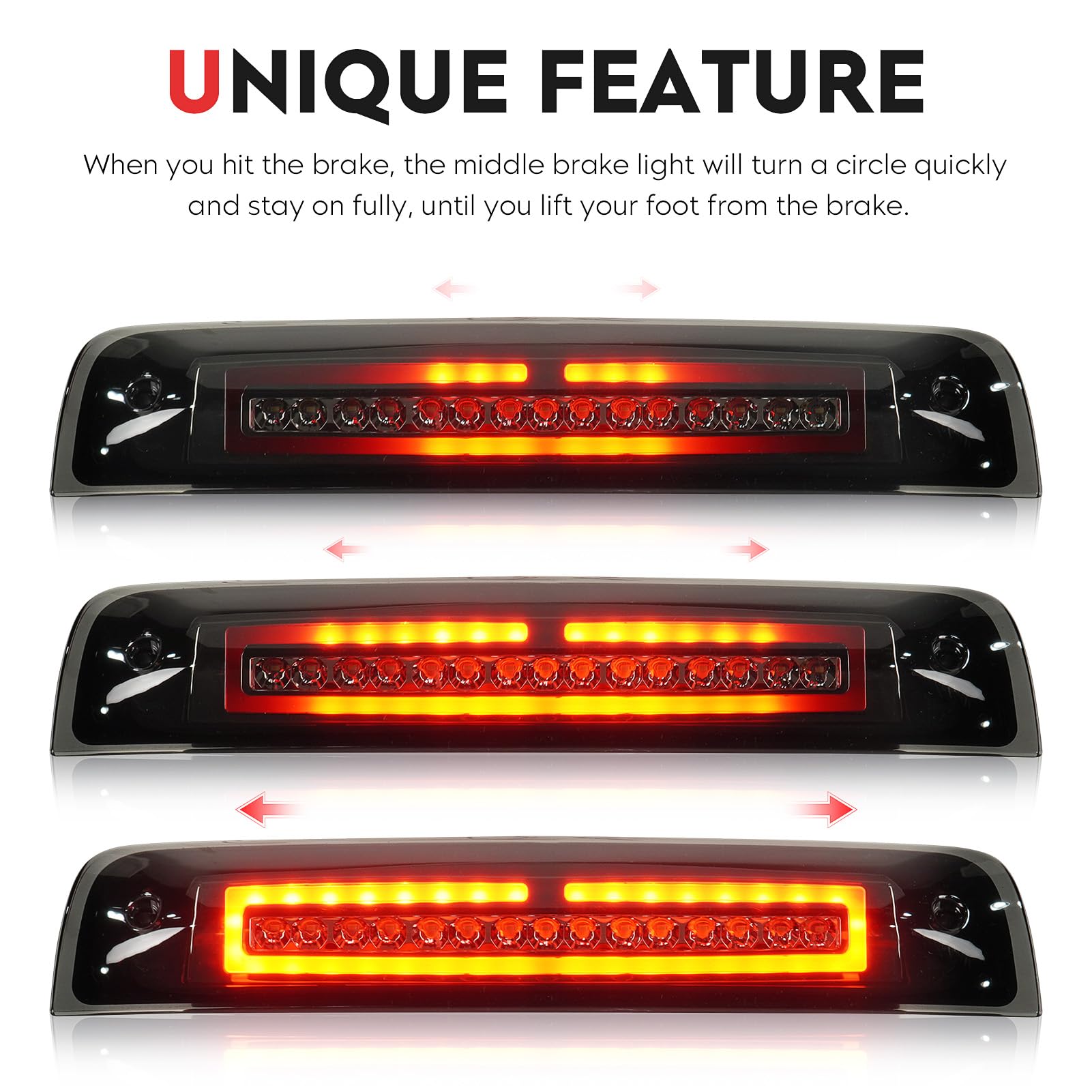 Tresound Led 3Rd Brake Cargo Light For 2009-2017 Dodge Ram 1500, 2010-2017 Dodge Ram 2500 & 3500 Third Center High Mount Stop La