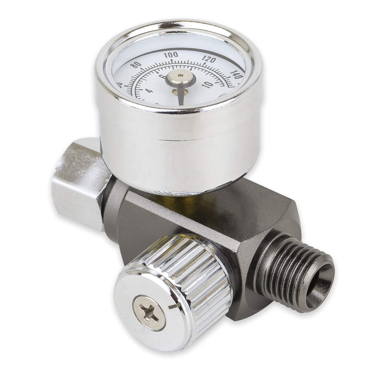Air Adjusting Regulator Valve With Pressure Gauge For Spray Guns And Air Tools (1/4    Nps) (Analog Pressure Gauge)