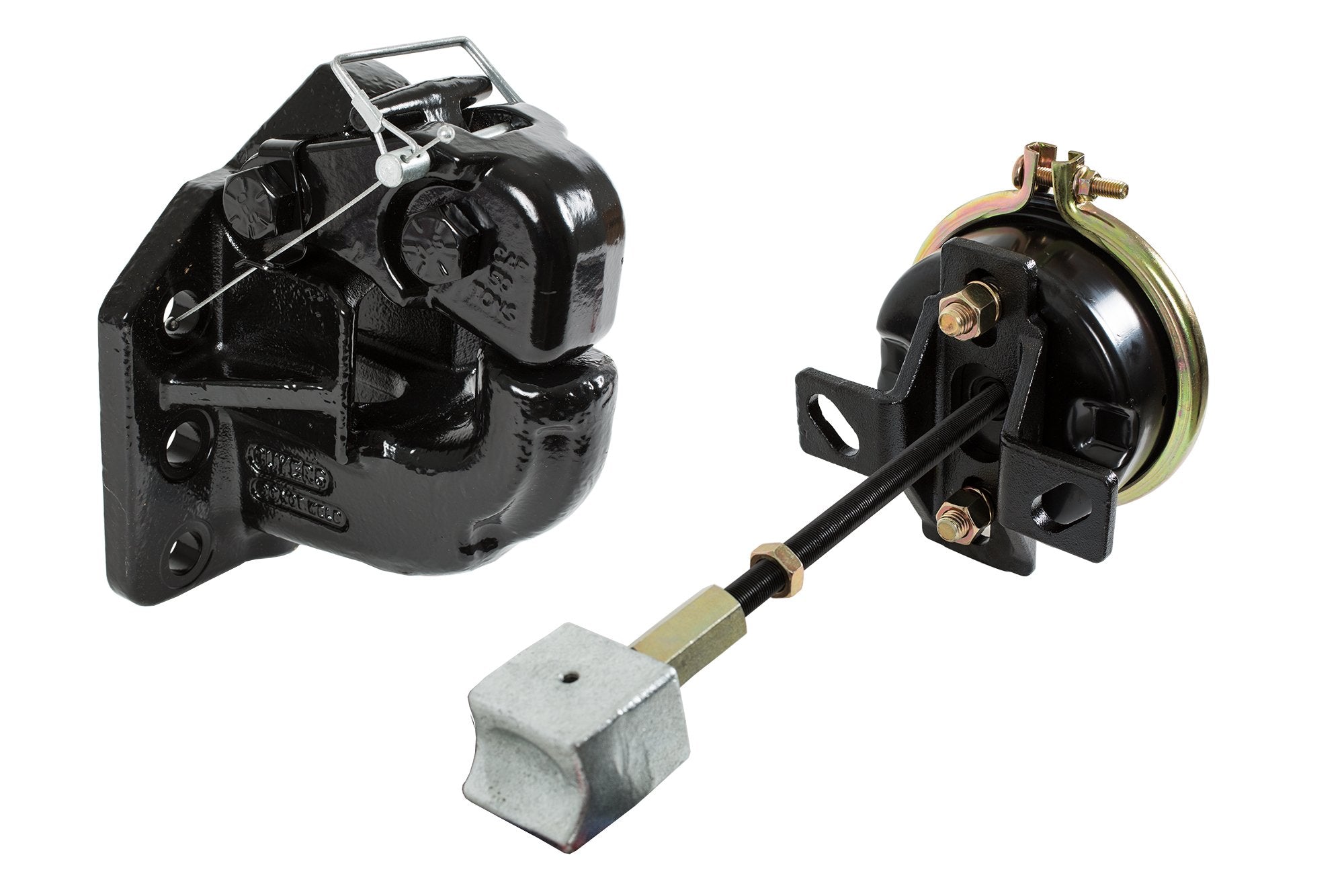 Buyers Products PH50AC 50 Ton Capacity Air Compensated Pintle Hook, 6-Hole Mount With Air Chamber Plunger