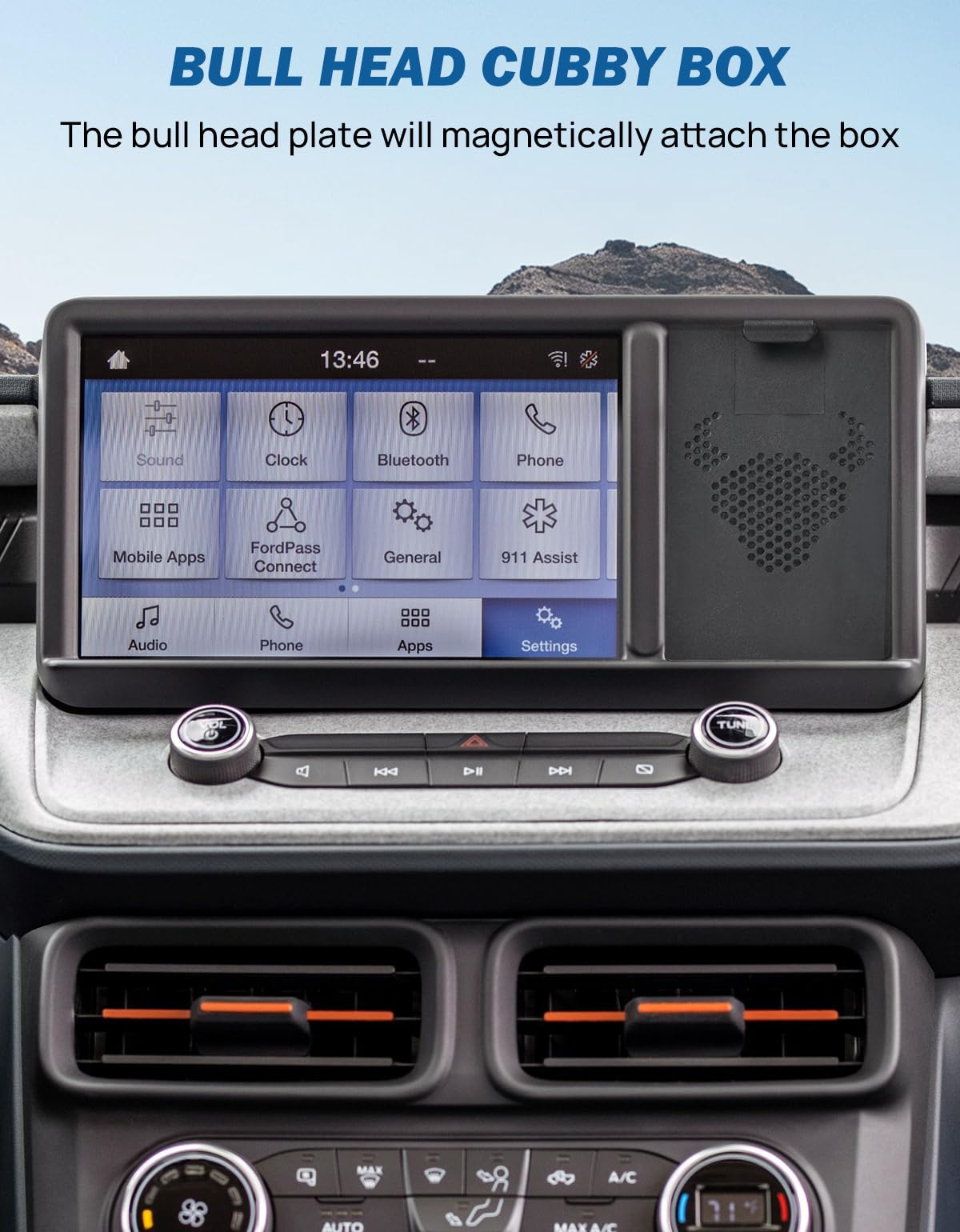 Joytutus Cubby Phone Mount Cubby Storage Compatible With Ford Maverick 2024 2023 2022 Truck Dash Cubby Insert Phone Holder & Sto