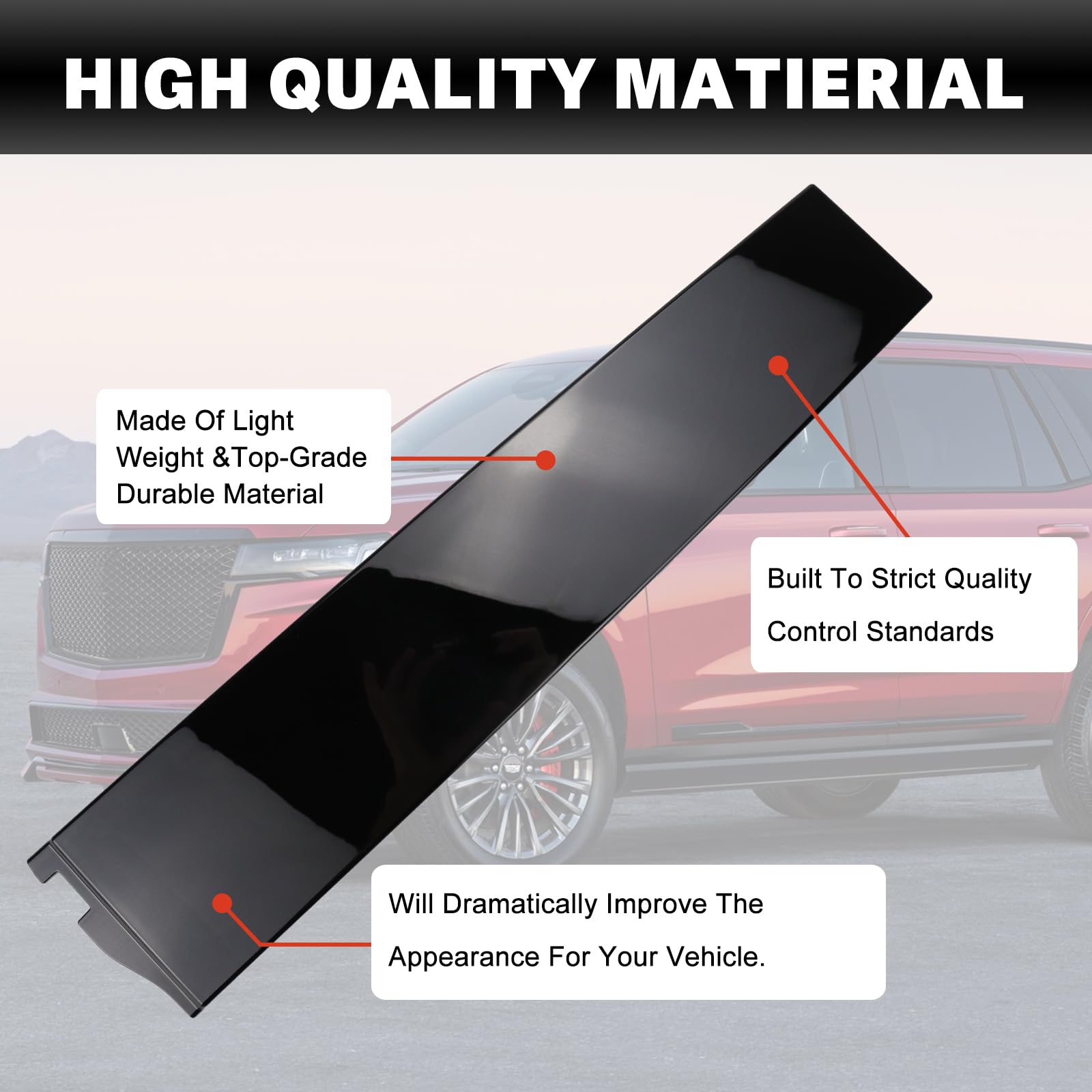 926-244 Rear Passenger Side Forward Door Applique Window Trim Molding Compatible with Cadillac Escalade/ESV Fit for Chevrolet Ta